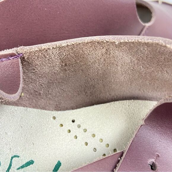 Woman’s Purple Leather Japanese Mary Jane Flats Minimalist Simplistic Size 39 - Picture 10 of 13